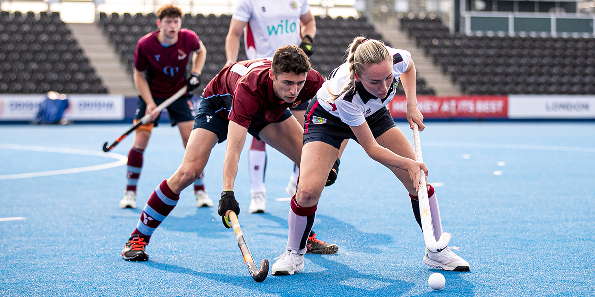 Male and Female Hockey Players